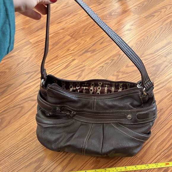 Tignanello Dark Brown Leather Shoulder Bag - Picture 2 of 6